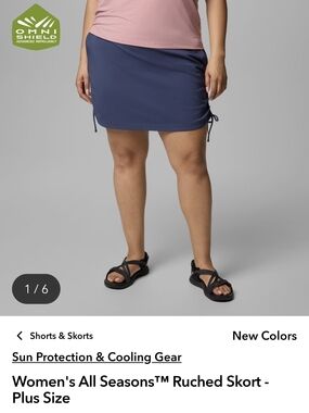Columbia Women's All Seasons™ Ruched Skort - Plus Size, Navy 3X